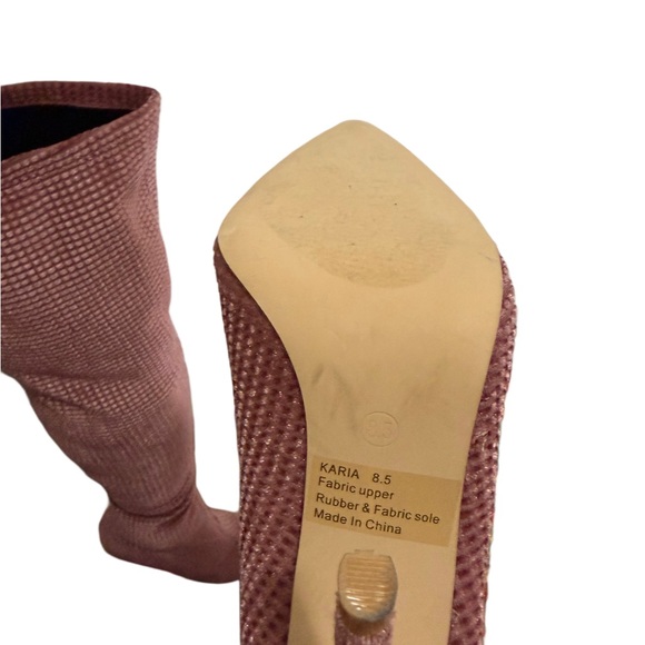 Fashion Nova Blush Textured Over-the-Knee Boots - Picture 2 of 2